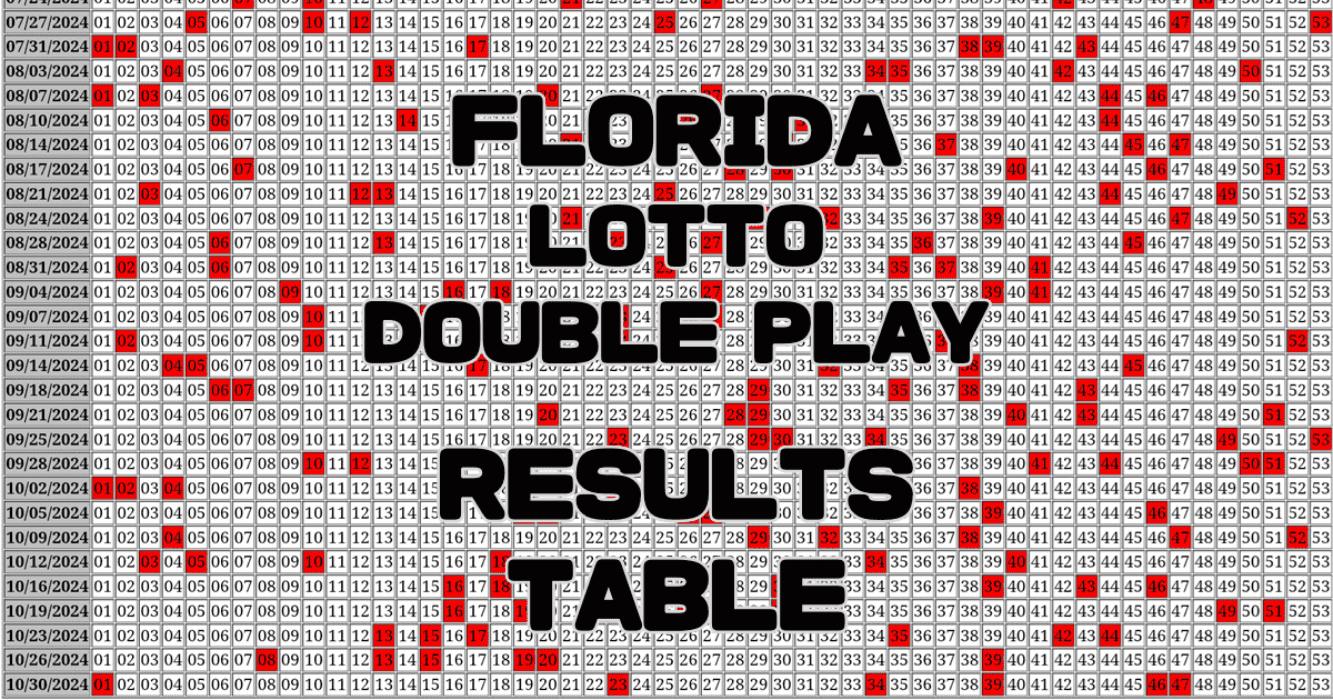 Florida Lotto Double Play Results Table