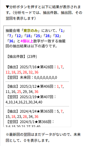 ビンゴ５分析ボタン