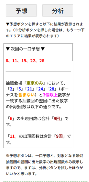 ミニロト予想の例2
