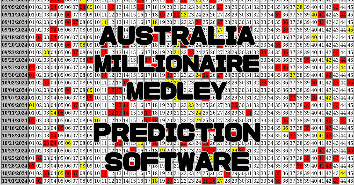 Australia Millionaire Medley Prediction software