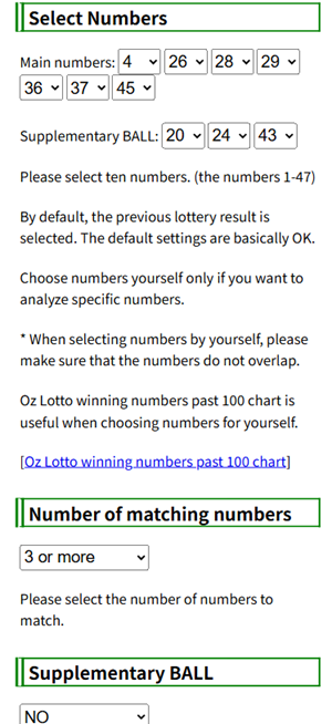 Oz Lotto software