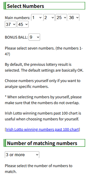 Irish Lotto software