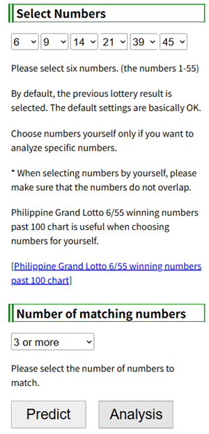 Philippine Grand Lotto 6/55 software