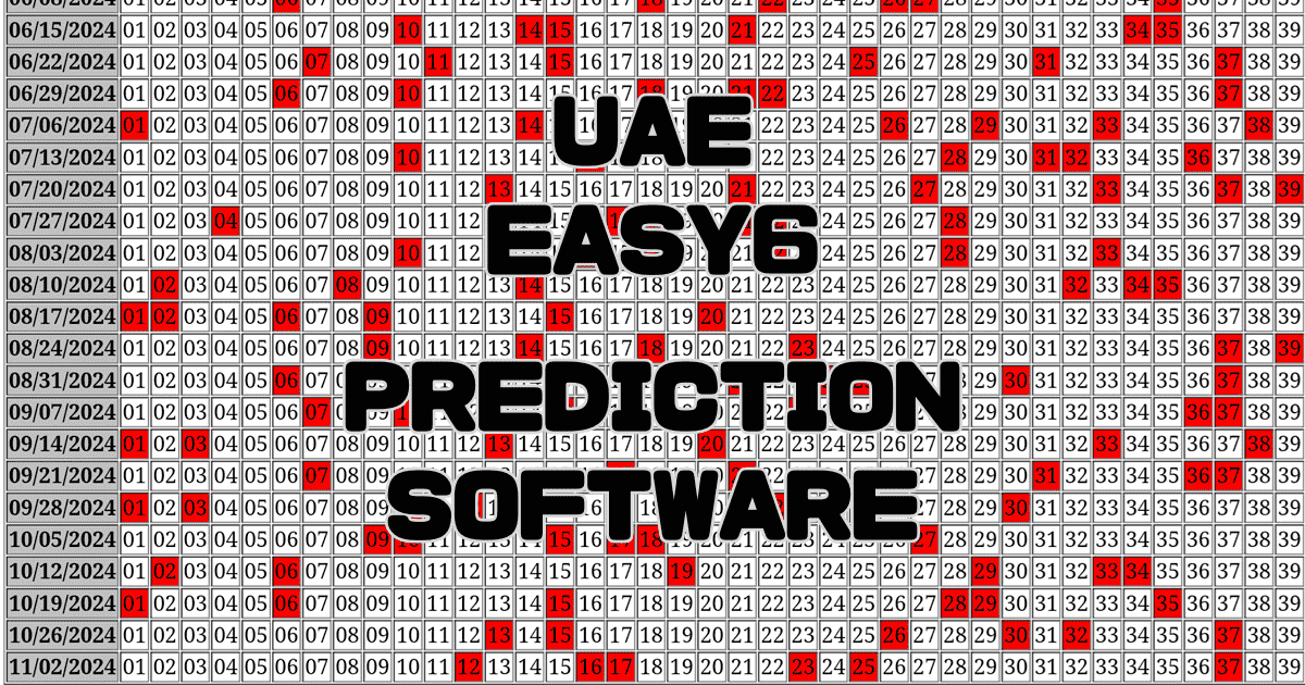 UAE Emirates Draw EASY6 Prediction software