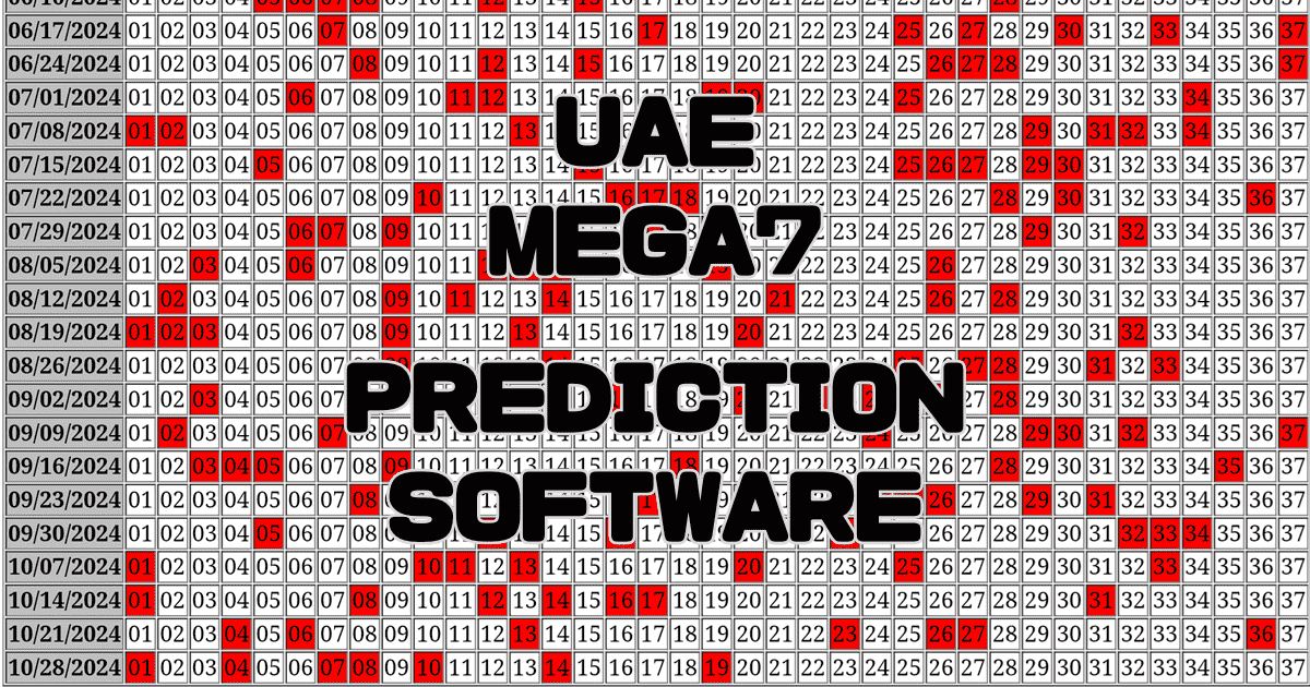 UAE Emirates Draw MEGA7 Prediction software