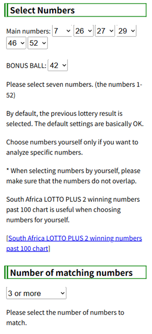 SA LOTTO PLUS 2 software